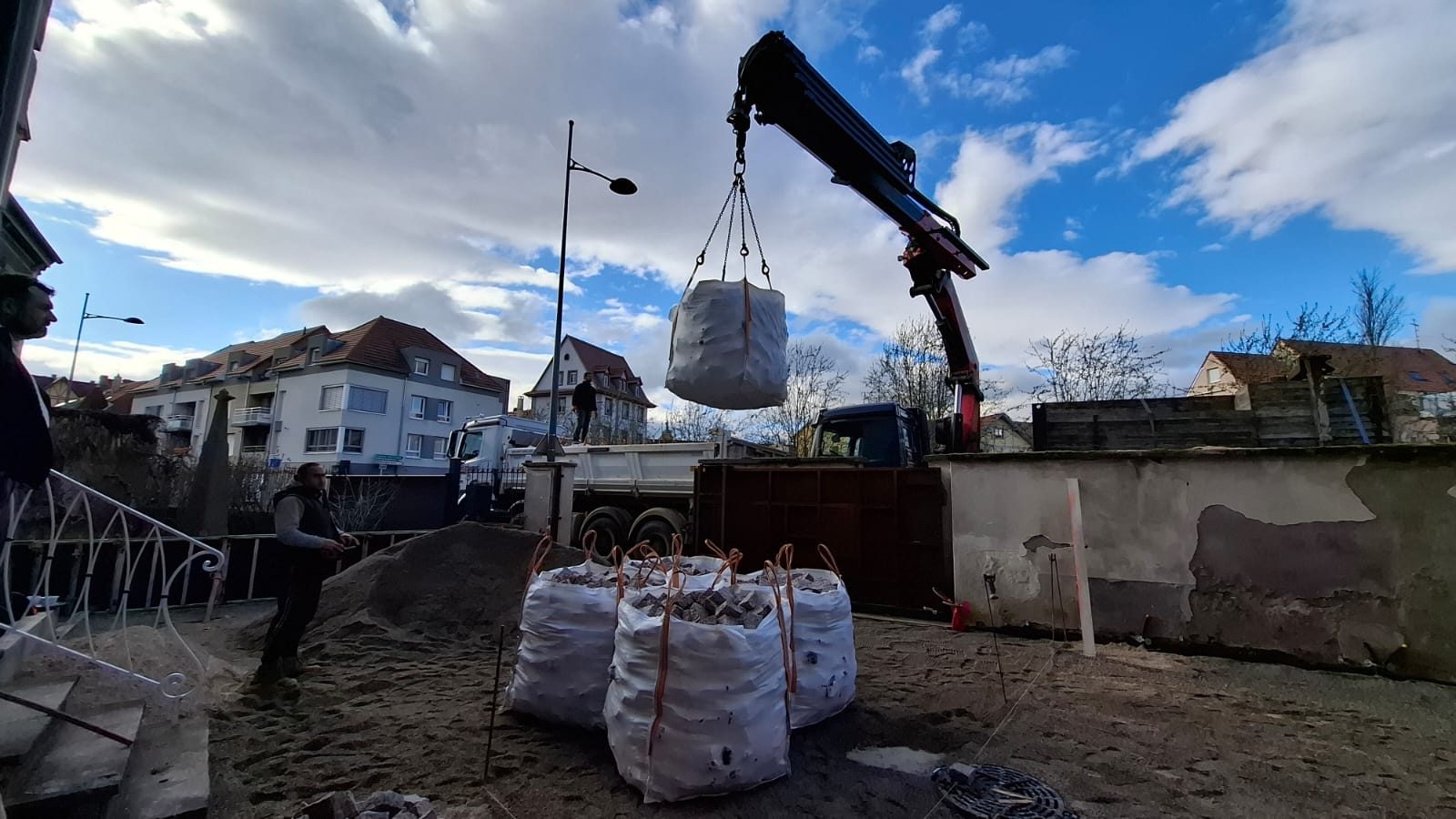 Déchargement d'un big bag